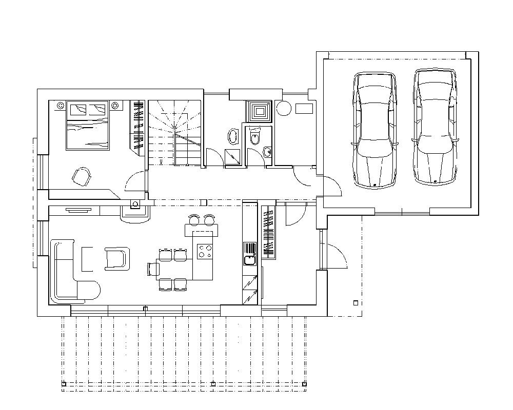 Nepodpivničený dvojpodlažný dom s rozmermi 11,5 × 9 m a s garážou 6 × 10,5 m vyjde zhruba na 200-tisíc € pri dodávke na kľúč.